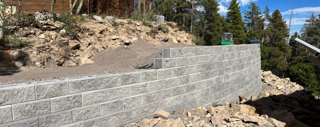 Mountainside Land Services retrofitting retaining wall on CO property.