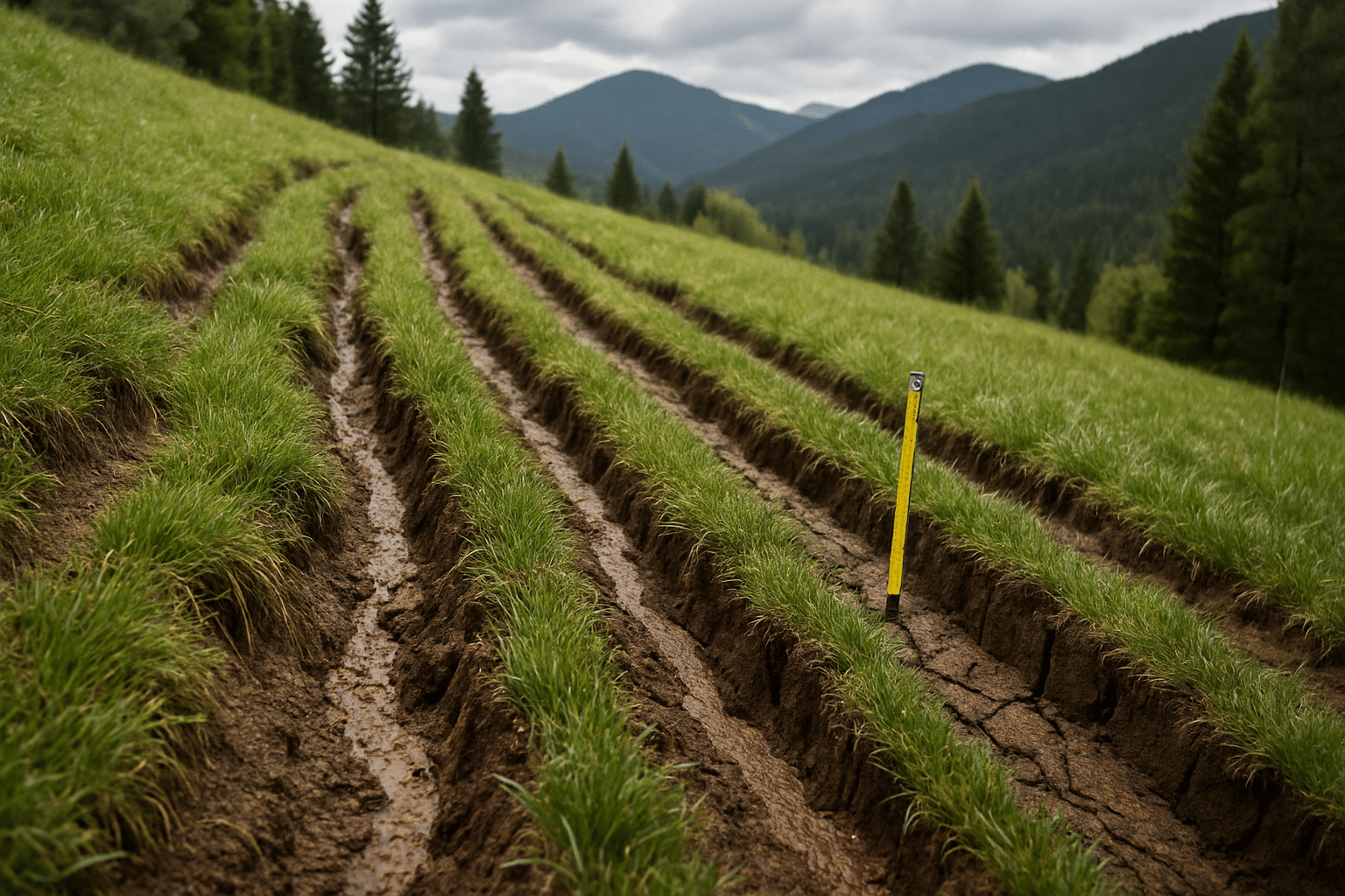 Tillage erosion on a hillside farm